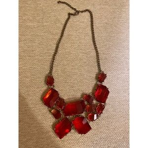 Red and gold statement necklace